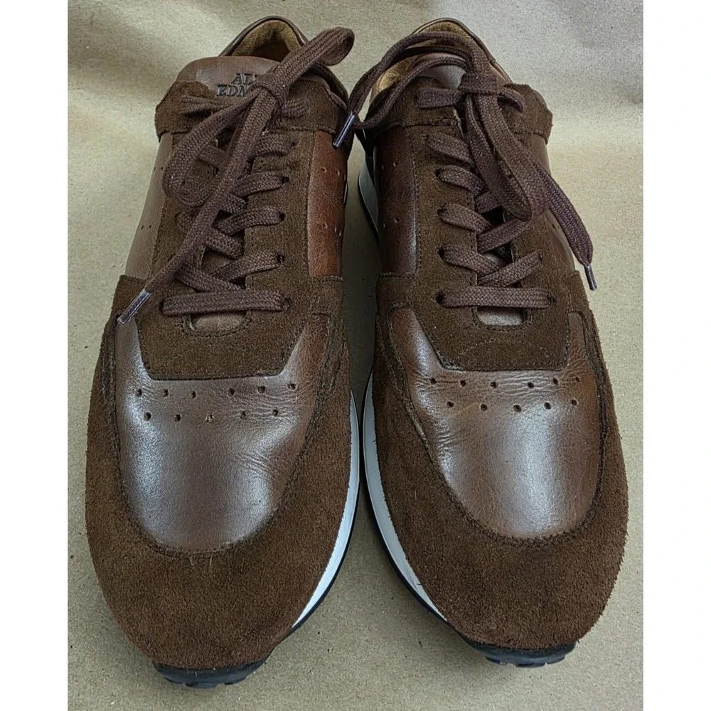 Allen Edmonds (Sz 9.5 D) Emmett Brown Snuff Leather Lace up Casual Sneaker